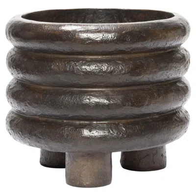Pre-owned Giobagnara Bronze Bowl Stephane Parmentier For  Scala Bronze Round Bowl (high) In Gold