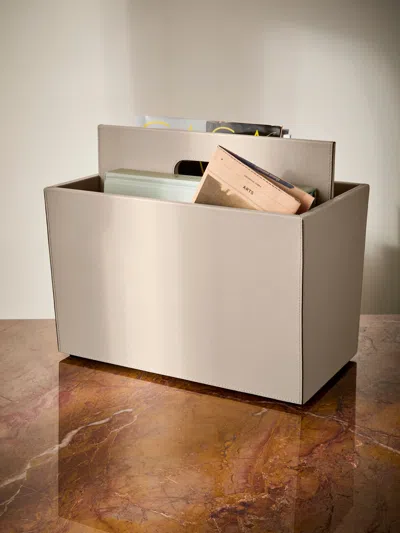 Giobagnara Daily Leather Magazine Holder In Neutral