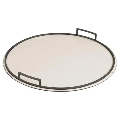 Pre-owned Giobagnara Defile Round Large Tray By  In Sand