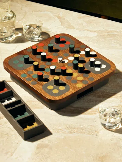 Giobagnara Delos Wood Ludo Game Set In Multi