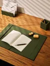 Giobagnara Douglas Leather Desk Blotter  Abask Luxury Gift In  Green