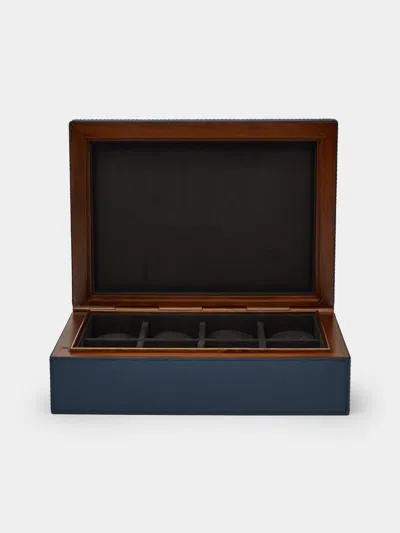 Giobagnara Frank Leather Watch Box  Abask Luxury Gift In Blue