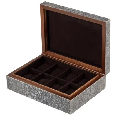 Pre-owned Giobagnara Frank Shagreen Leather Watch Box In Brown