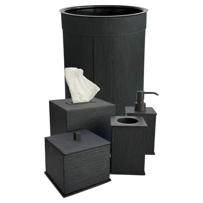 Pre-owned Giobagnara Handcrafted Italian Bathroom Accessories Set By  In Black