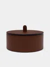 Giobagnara Harris Leather Medium Trinket Box  Abask Luxury Gift In  Brown
