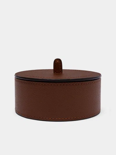 Giobagnara Harris Leather Medium Trinket Box  Abask Luxury Gift In Brown
