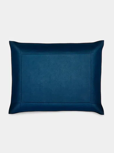 Giobagnara Jack Leather Extra Large Rectangular Valet Tray  Abask Luxury Gift In Blue