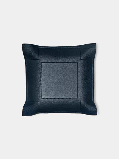 Giobagnara Jack Leather Medium Square Valet Tray  Abask Luxury Gift In Black