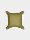 Giobagnara Jack Leather Square Valet Tray  Abask Luxury Gift In  Green