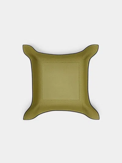 Giobagnara Jack Leather Square Valet Tray  Abask Luxury Gift In Green