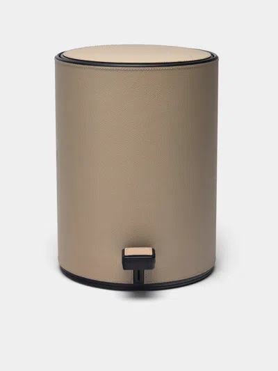 Giobagnara Jazz Leather Pedal Bin In Brown
