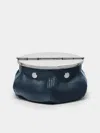 Giobagnara Laurence Leather Bean Bag Ashtray  Abask Luxury Gift In  Blue And Silver