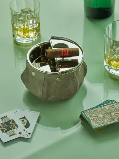 Giobagnara Laurence Leather Bean Bag Ashtray  Abask Luxury Gift In Green