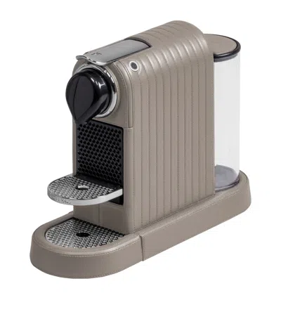 Giobagnara Leather Citiz Lines Coffee Machine In Gray