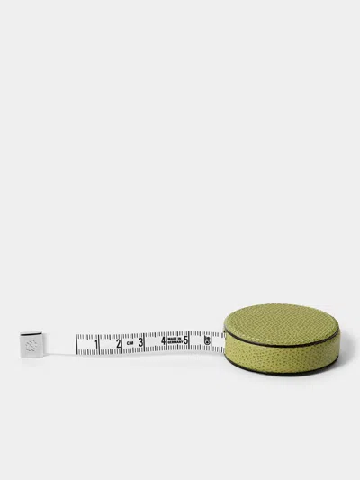 Giobagnara Leather Pocket Roller Tape Measure In Green
