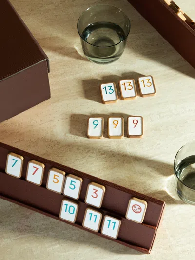 Giobagnara Leather Rummikub Set  Abask Gift Set In Multi