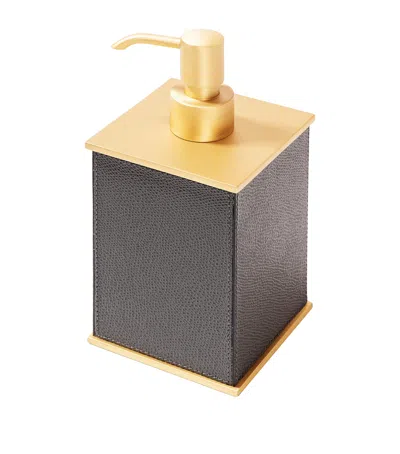 Giobagnara Leather-trim Firenze Soap Dispenser In Gray
