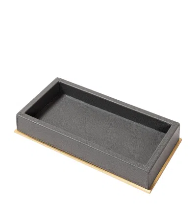 Giobagnara Leather-trim Firenze Valet Tray In Gray