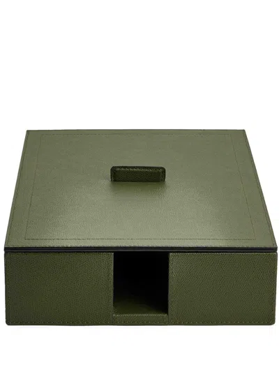 Giobagnara Leopold A4 Leather Paper Tray In Green
