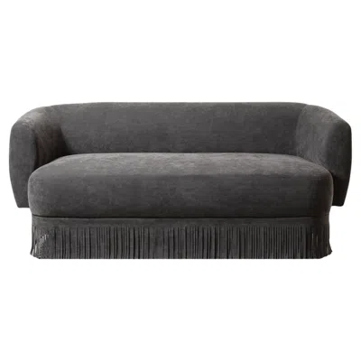 Pre-owned Giobagnara Lloyd Two Seats Sofa With Fringes By  In Black