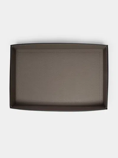 Giobagnara Marea Large Leather Tray  Abask Luxury Gift In Brown