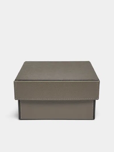 Giobagnara Marea Leather Small Box  Abask Luxury Gift In Gray