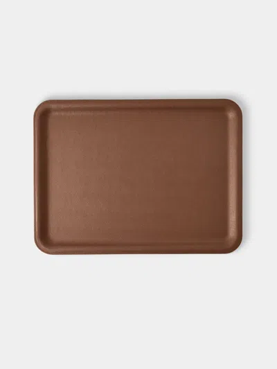 Giobagnara Miramar Leather Tray (18in/45.5cm) In Brown