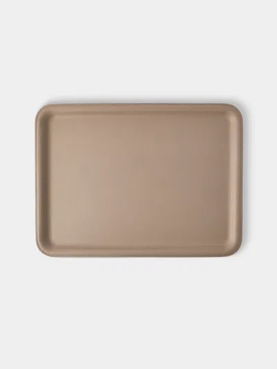 Giobagnara Miramar Leather Tray (18in/45.5cm) In Brown