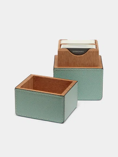 Giobagnara Naples Leather Playing Cards Set  Abask Gift Set In Green