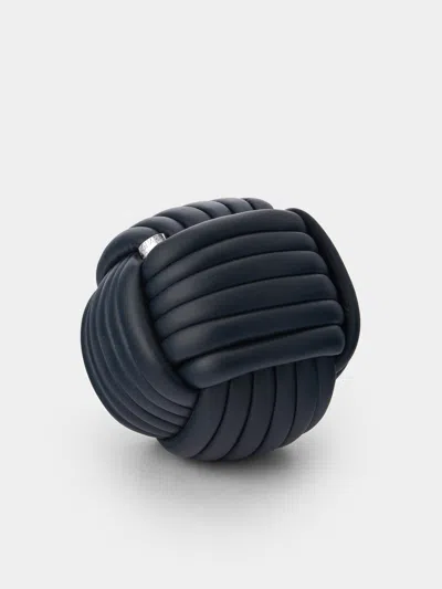 Giobagnara Nodo Leather Doorstop  Abask Luxury Gift In Blue