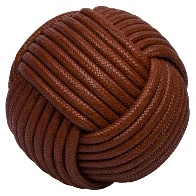 Pre-owned Giobagnara Nodo Leather Pouf In Brown