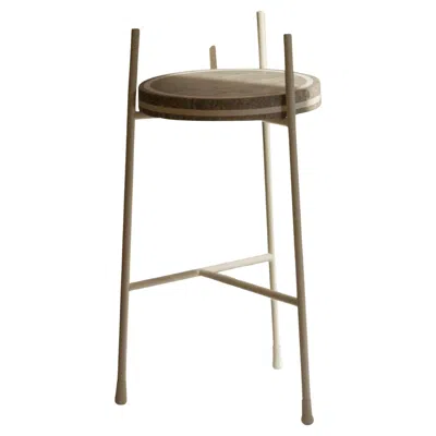 Pre-owned Giobagnara Oblivion Small Round Leather Table By Stephane Parmentier X  In Brown