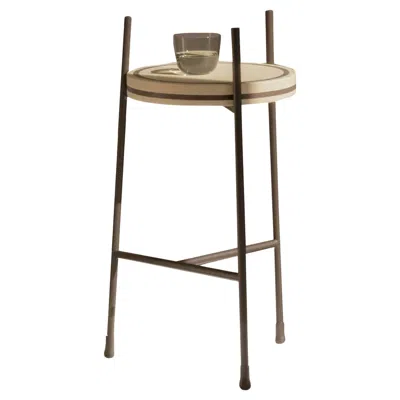 Pre-owned Giobagnara Oblivion Small Round Travertine Table By Stephane Parmentier X  In Brown