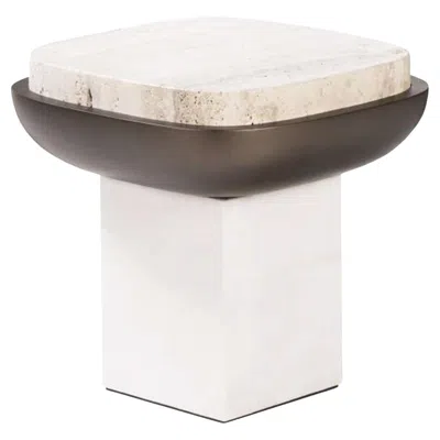 Pre-owned Giobagnara Olympia Square Marble Side Table By Stephane Parmentier X  In Sand