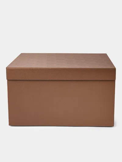 Giobagnara Parma Leather Large Closet Box In Brown