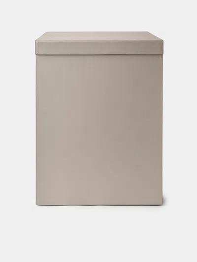 Giobagnara Parma Leather Large Laundry Basket In Gray