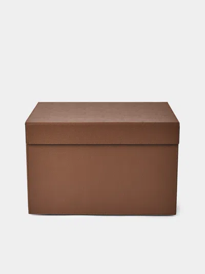 Giobagnara Parma Leather Medium Closet Box In Brown