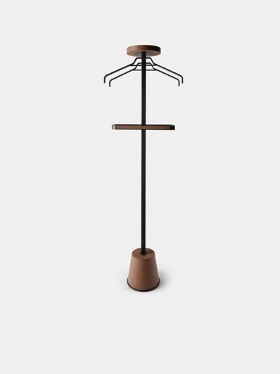 Giobagnara Philippe Leather Tall Clothes Valet In Brown