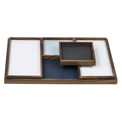 Pre-owned Giobagnara Phorma Small Rectangular Set Of Trays In Brown