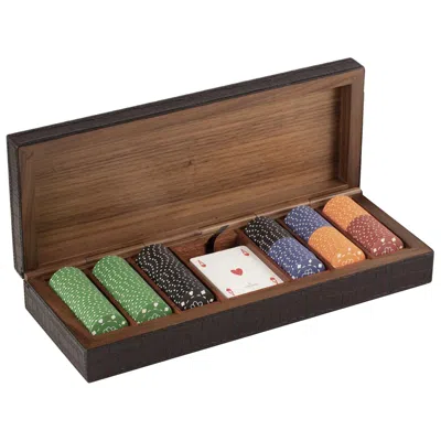 Pre-owned Giobagnara Poker Case In Brown