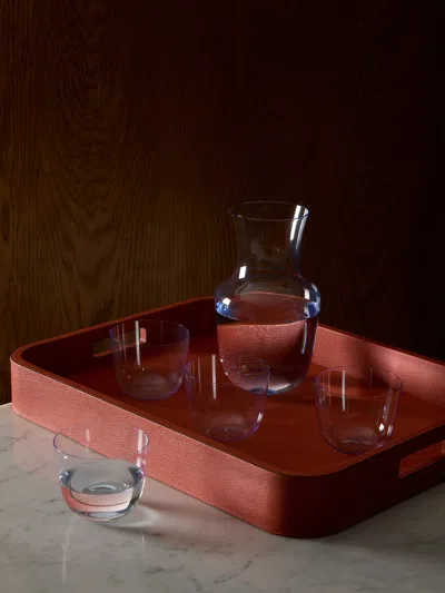 Giobagnara Polo Leather Rectangular Tray With Handles  Abask Luxury Gift In Animal Print