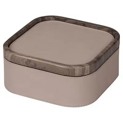Pre-owned Giobagnara Polo Marmo Gray Small Square Stackable Box
