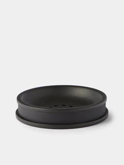 Giobagnara Positano Leather Soap Dish In Black