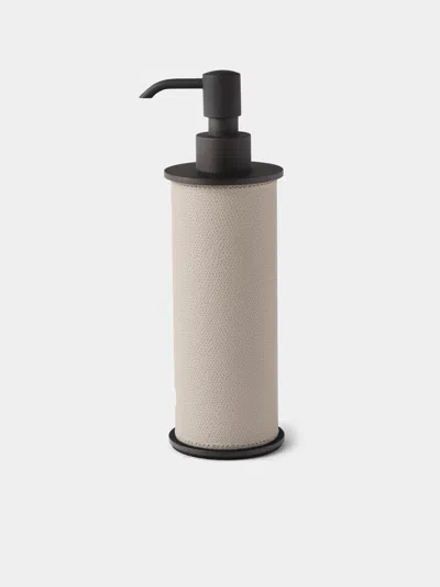Giobagnara Positano Leather Soap Dispenser In Gray