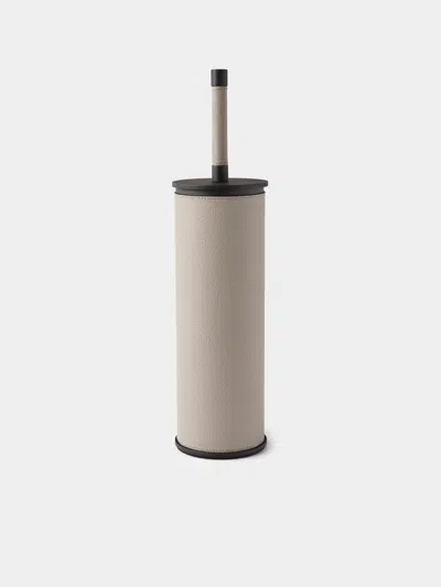 Giobagnara Positano Leather Toilet Brush In Gray