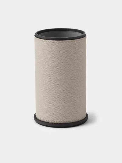 Giobagnara Positano Leather Toothbrush Holder In Gray