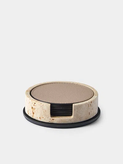 Giobagnara Positano Marble Coasters With Holder (set Of 6) In Multi