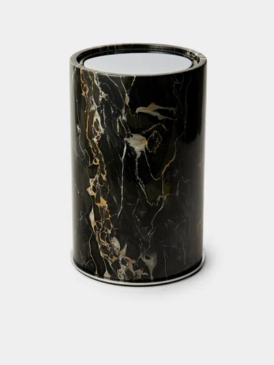 Giobagnara Positano Marble Wastepaper Bin In Black
