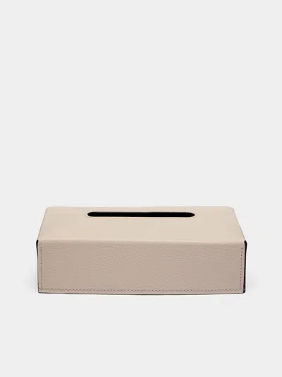 Giobagnara Ready Leather Tissue Box In Brown