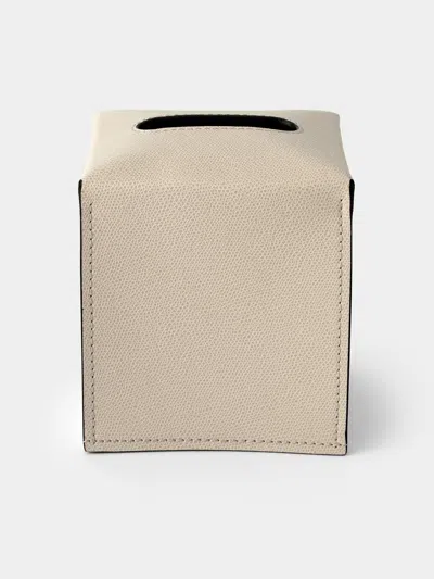 Giobagnara Ready Leather Tissue Box  Abask Luxury Gift In Neutral